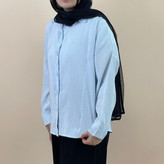 شومیز ریزشی نگین دار آبی