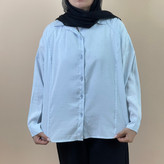 شومیز ریزشی نگین دار آبی