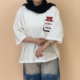 تیشرت باکسی زنانه پشت ساده رنگ سفید