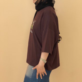تیشرت باکسی زنانه پشت ساده رنگ قهوه ای